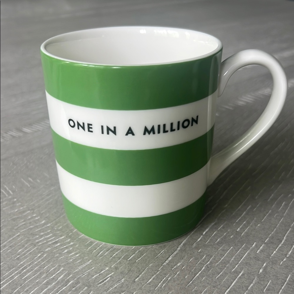 Kate Spade Lenox Green and White Striped Mug